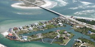 Aerial view of Matanzas Inlet